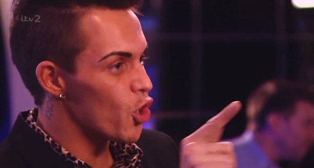 Bobby Norris from TOWIE speaking animatedly.