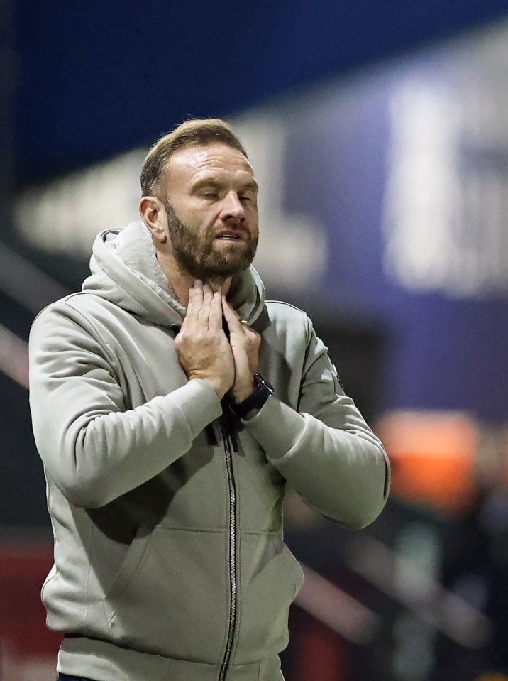 Ian Evatt, manager of Bolton Wanderers, reacting during a match.