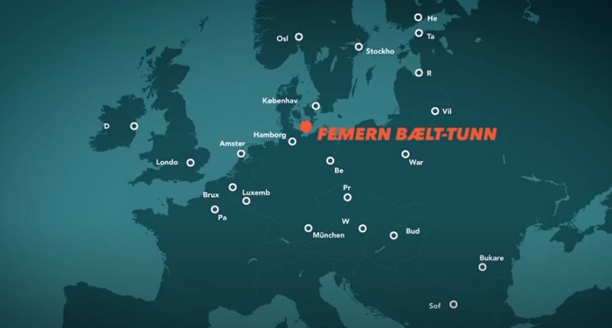 Map highlighting the Fehmarn Belt Tunnel location.