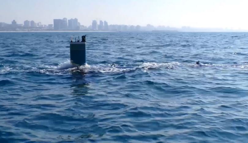 A 40ft submarine drone patrolling the Baltic Sea.