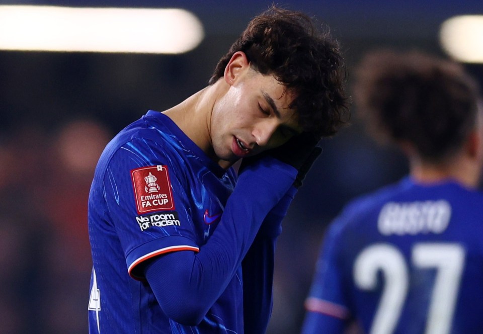 Joao Felix of Chelsea celebrates scoring a goal.