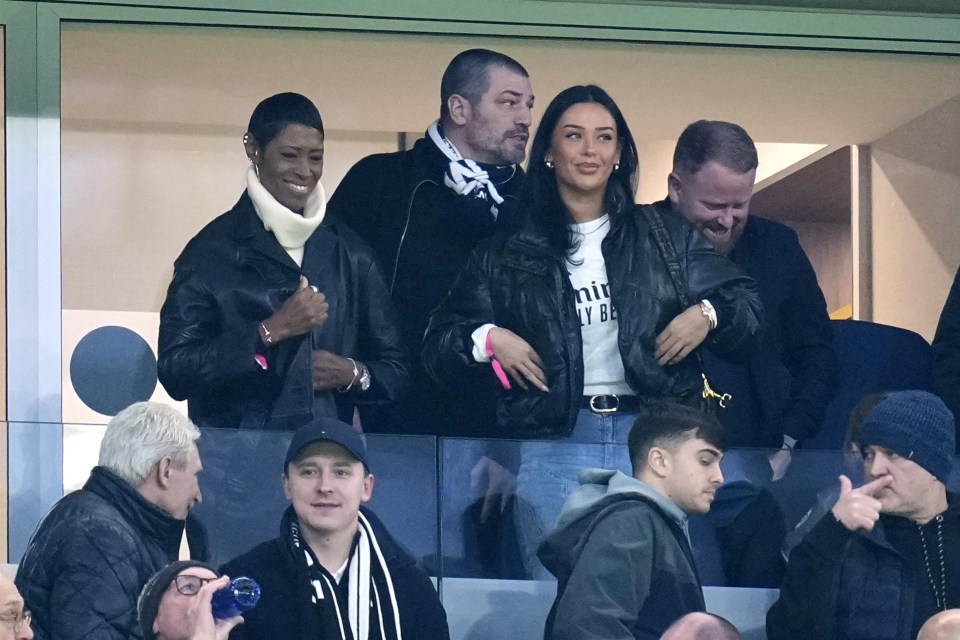 Jude Bellingham's family and Ashlyn Castro in a VIP box at a Real Madrid game.