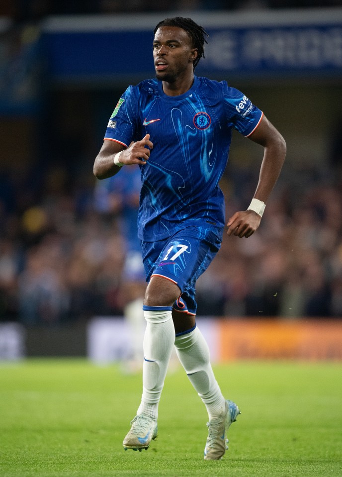 Carney Chukwuemeka of Chelsea playing soccer.