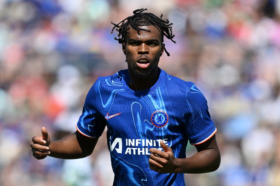 Carney Chukwuemeka of Chelsea watches a soccer match.