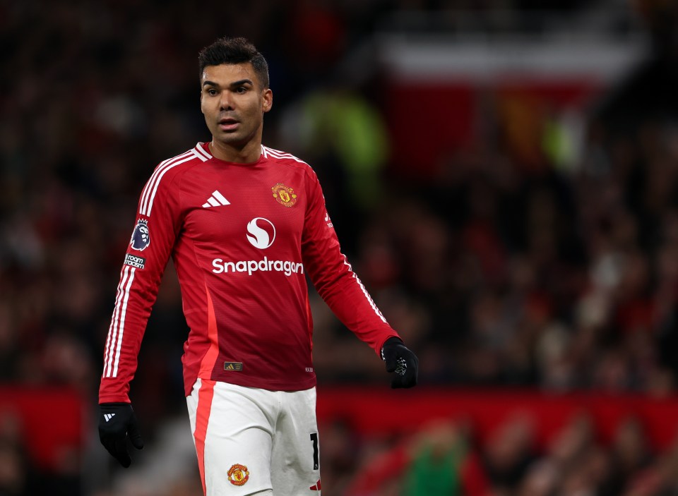 Casemiro of Manchester United in a Premier League match.