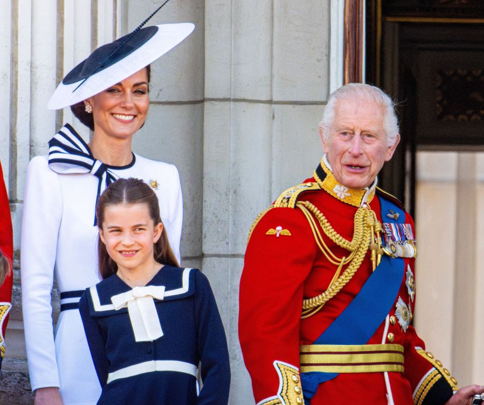 Catherine, Princess of Wales, King Charles III, and Princess Charlotte.