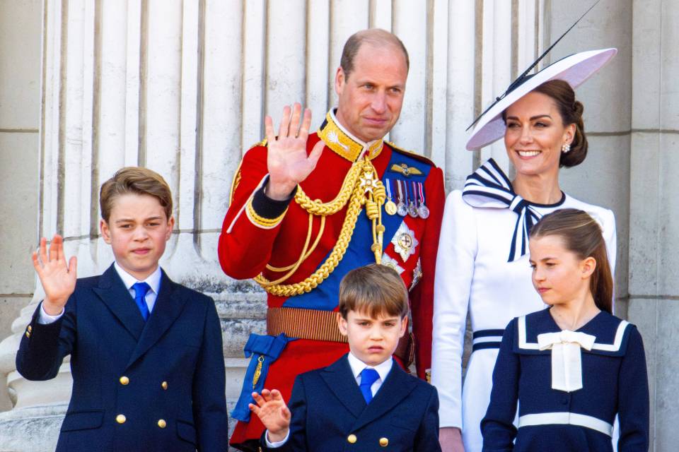 Prince William, Kate Middleton, and their three children.