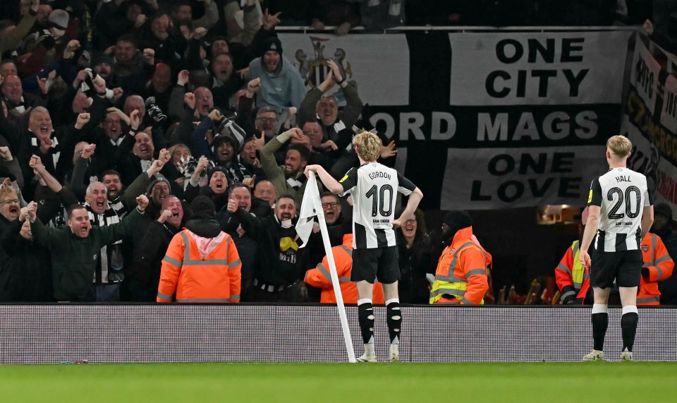 His strike sent the visiting fans into raptures