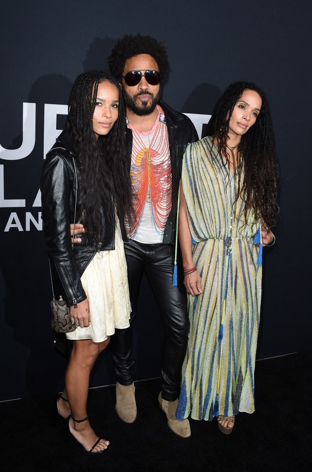 Lenny Kravitz with daughters Zoë Kravitz and Lisa Bonet.