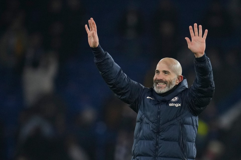 Enzo Maresca, Chelsea's head coach, celebrates.