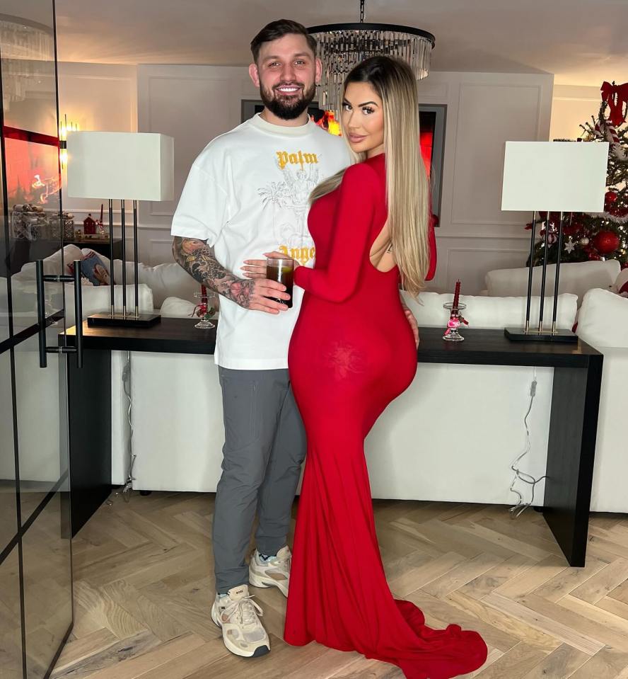 Chloe Ferry and a man posing for a photo.