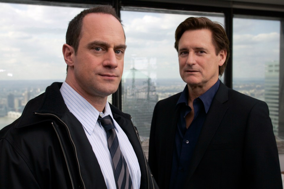 Chris Meloni as Detective Elliot Stabler and Bill Pullman as Kurt Foss in Law & Order: Special Victims Unit.