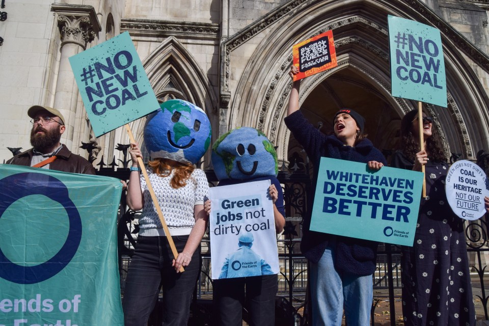 Climate activists protesting against a new coal mine.