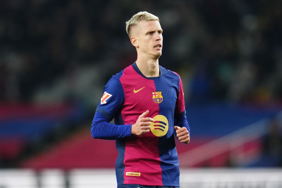 Dani Olmo of FC Barcelona during a La Liga match.