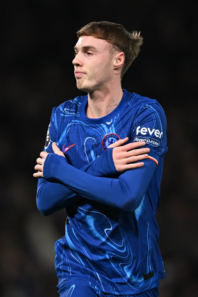 Cole Palmer of Chelsea celebrating a goal.