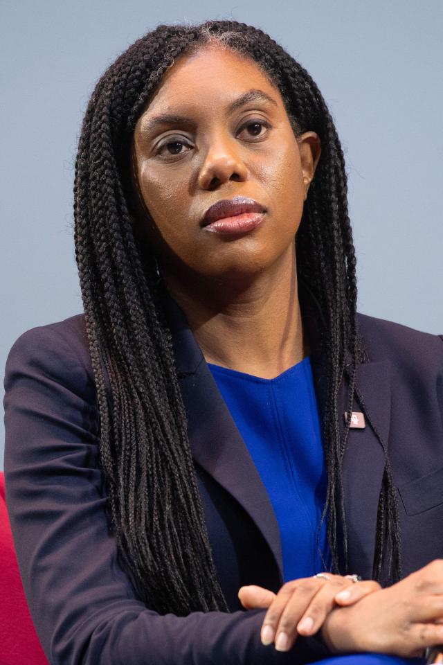 Kemi Badenoch, Conservative Party Leader and Leader of the Opposition, speaks at a summit.