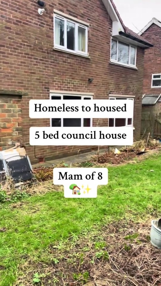 Five-bedroom council house given to a homeless mother of eight.