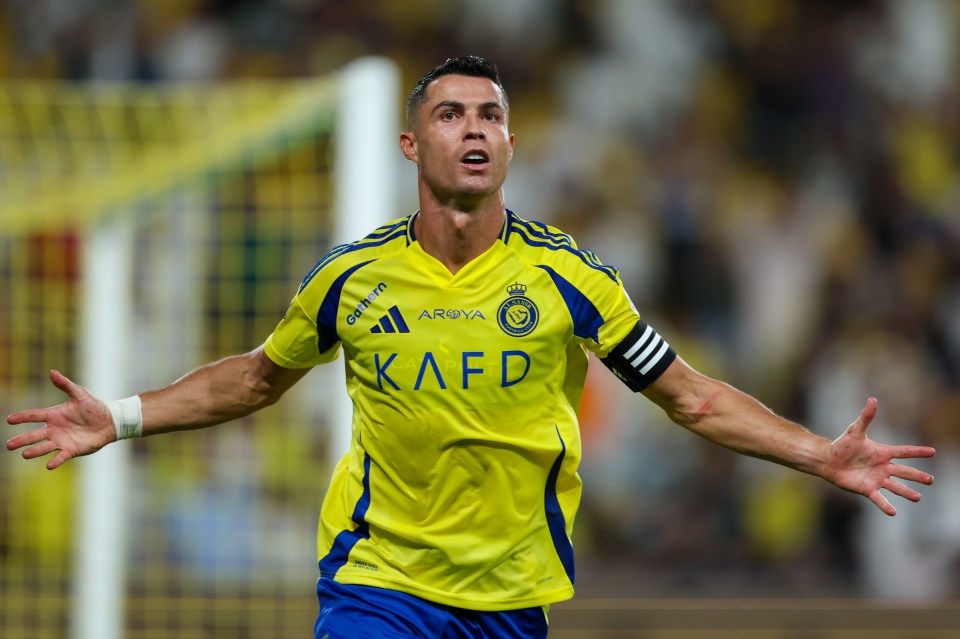 Cristiano Ronaldo of Al Nassr celebrating a goal.