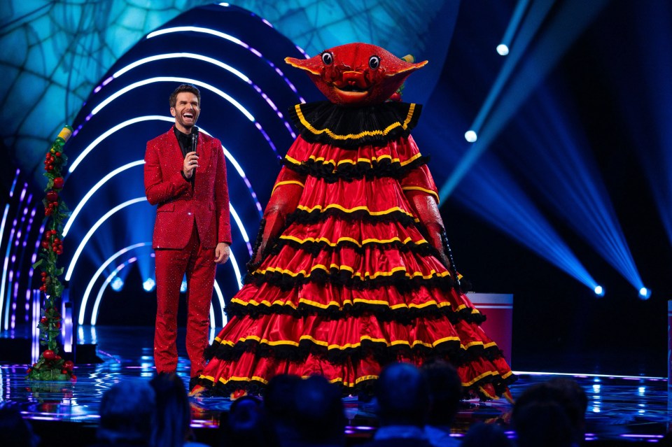 Joel Dommett and Dressed Crab on The Masked Singer.