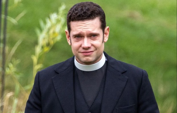 Tom Brittney filming his final scenes for the ITV drama Grantchester.