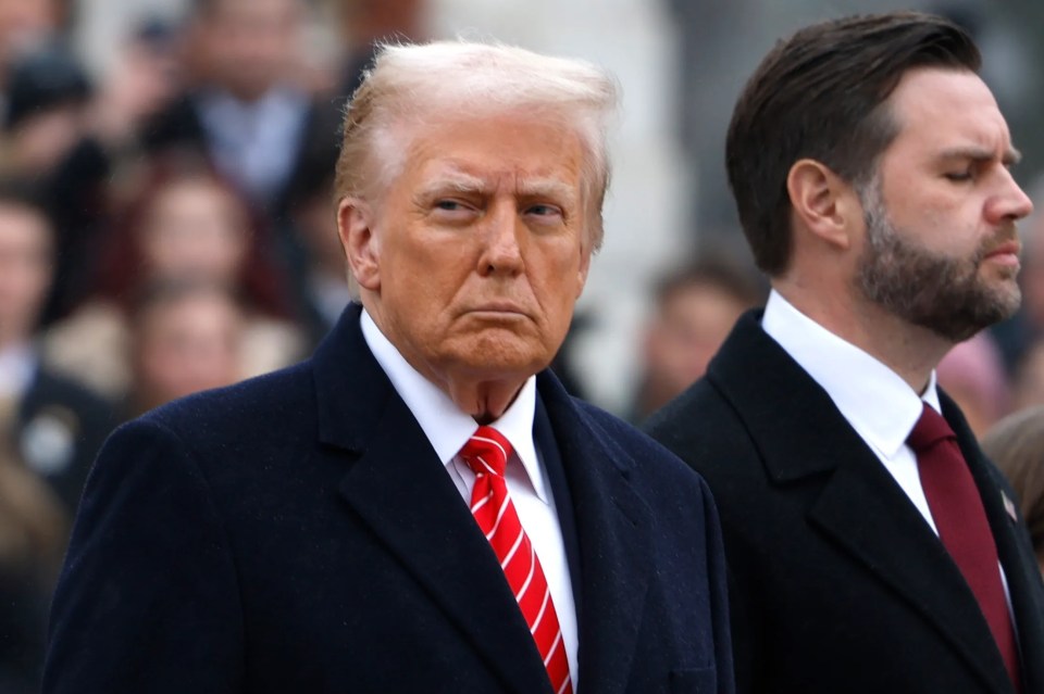 President-elect Donald Trump and Vice President-elect JD Vance at a wreath-laying ceremony.