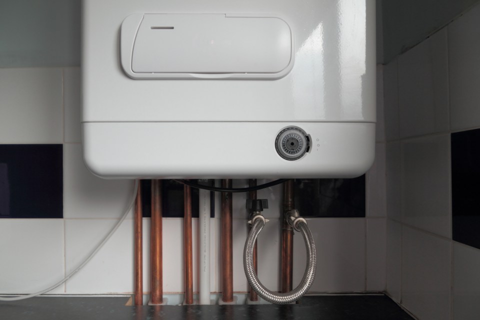 Combi condensing gas boiler with copper pipes.