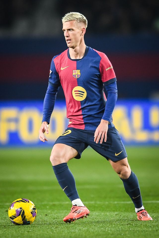 Dani Olmo of FC Barcelona during a La Liga match.