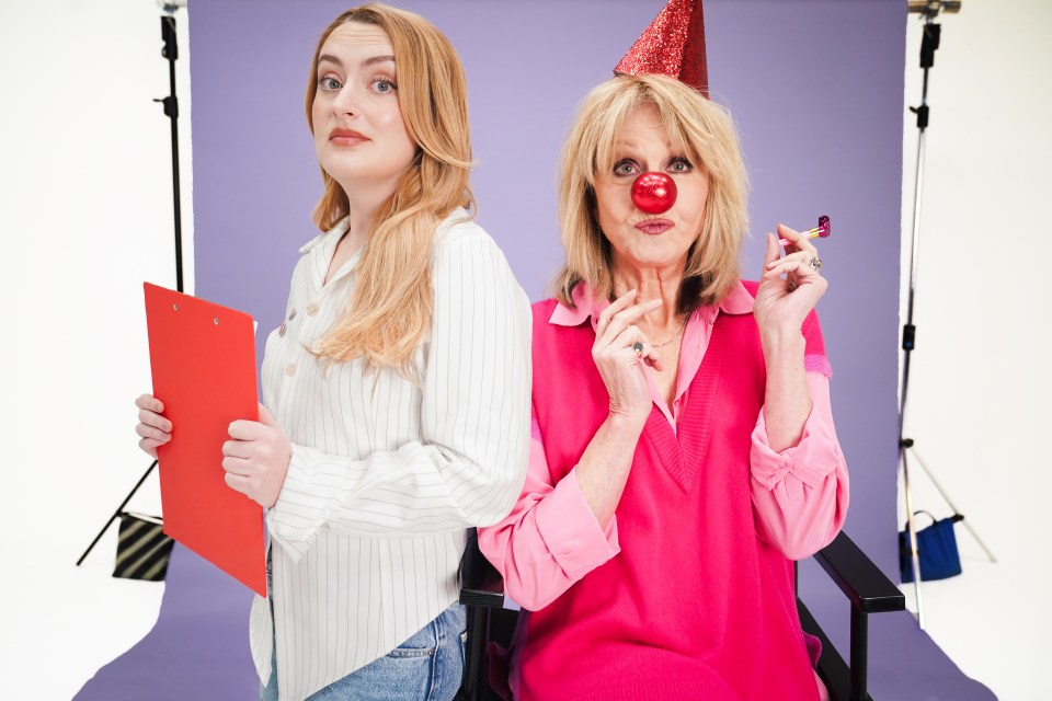 Amelia Dimoldenberg and Joanna Lumley in a Comic Relief sketch.