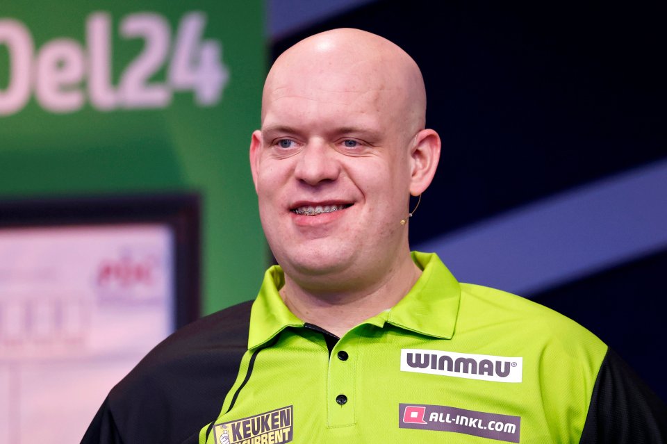 Michael van Gerwen at the Pro7 Celebrity Darts World Championship.