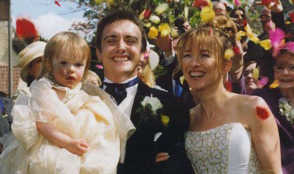 Richard Hammond's wedding: Mindy, Richard, and their daughter Izzy.