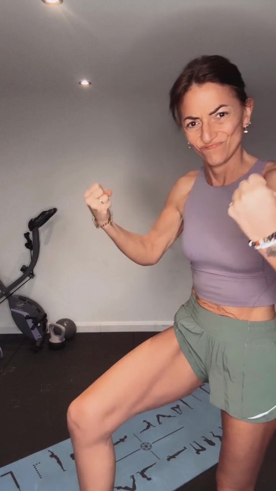 Davina wore workout gear in an online video as she eases herself back into exercising