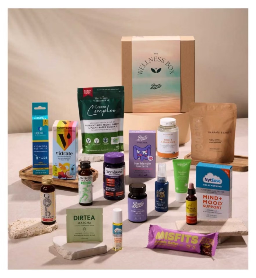 Boots Wellness Box: 17 wellness products including supplements, mushrooms, and more.  £35.