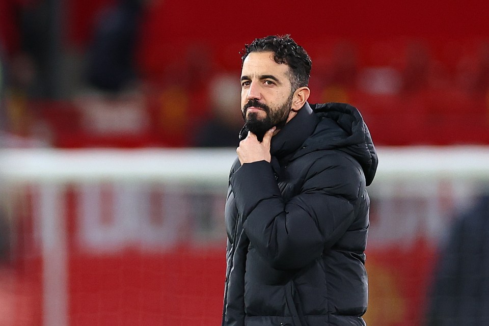 Dejected Ruben Amorim, Manchester United manager, after a match.