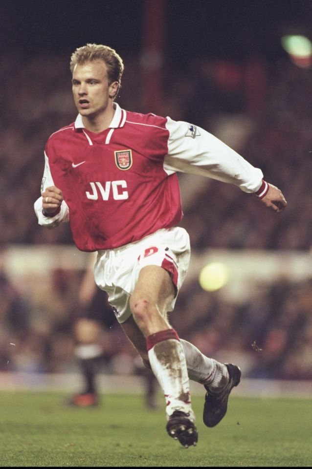 Dennis Bergkamp of Arsenal in action.