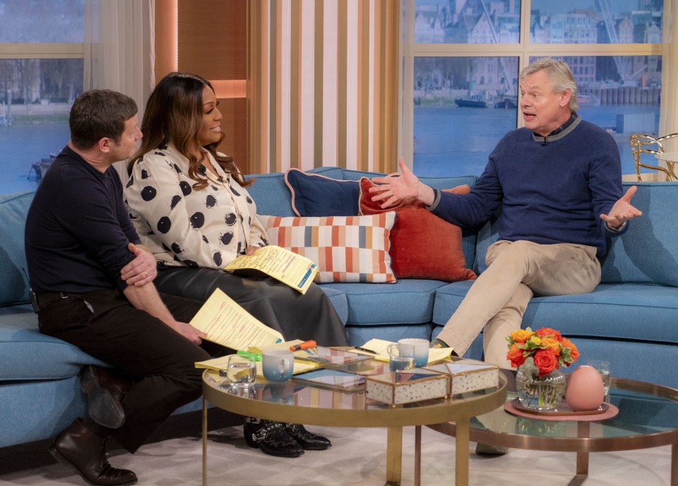 Dermot O'Leary, Alison Hammond, and Martin Clunes on This Morning.