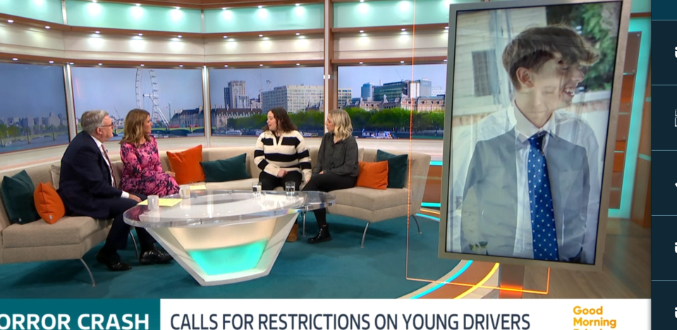 Susanna Reid on Good Morning Britain discussing calls for restrictions on young drivers following a fatal crash.