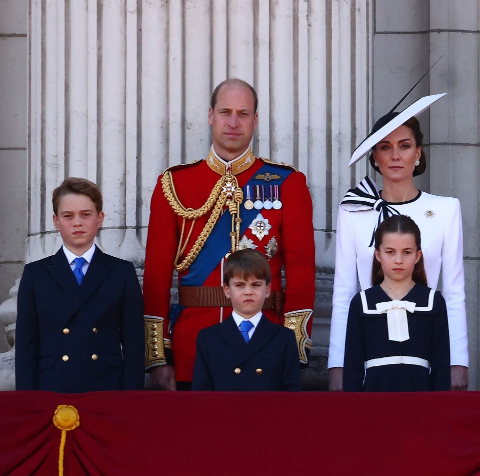 Kate with hubby Prince William, 42, and their children George, 11, Charlotte, nine, and six-year-old Louis