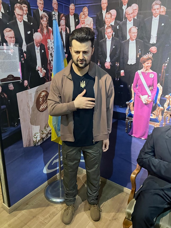 Wax figure of Volodymyr Zelenskyy.