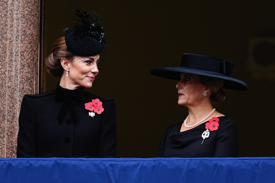 The Princess of Wales and the Duchess of Edinburgh at the Remembrance Sunday service.