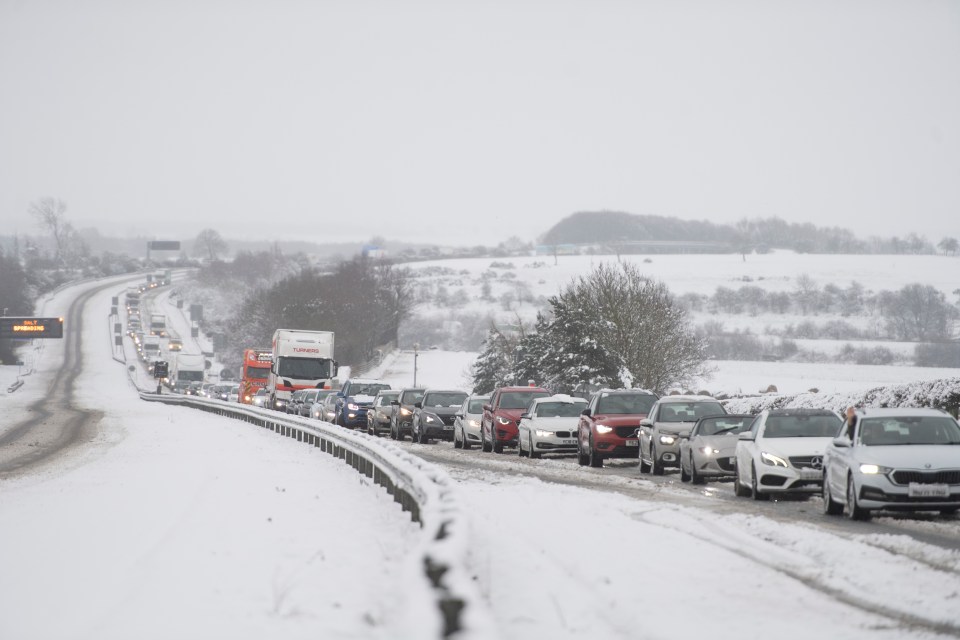 Morning commuters in Durham got out of their vehicles after being stuck on the A1(M) Northbound