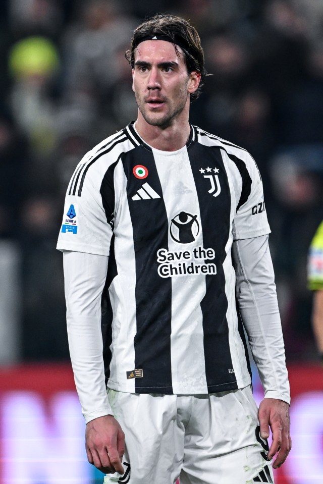 Dusan Vlahovic of Juventus F.C. in uniform.