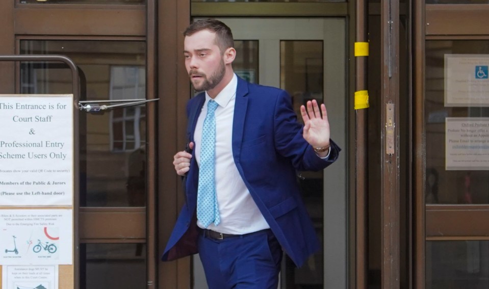 Jacob Chouffot leaving Oxford Crown Court after receiving a suspended sentence.