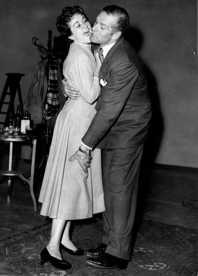 Laurence Olivier and Joan Plowright rehearsing for "The Entertainer."