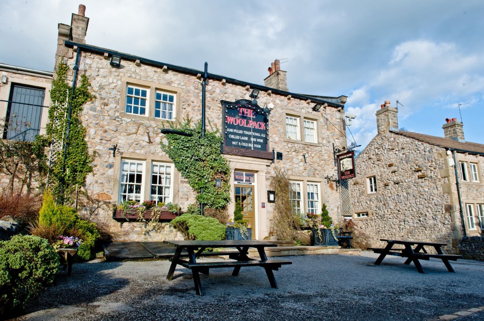 The Woolpack pub exterior on the Emmerdale TV set.