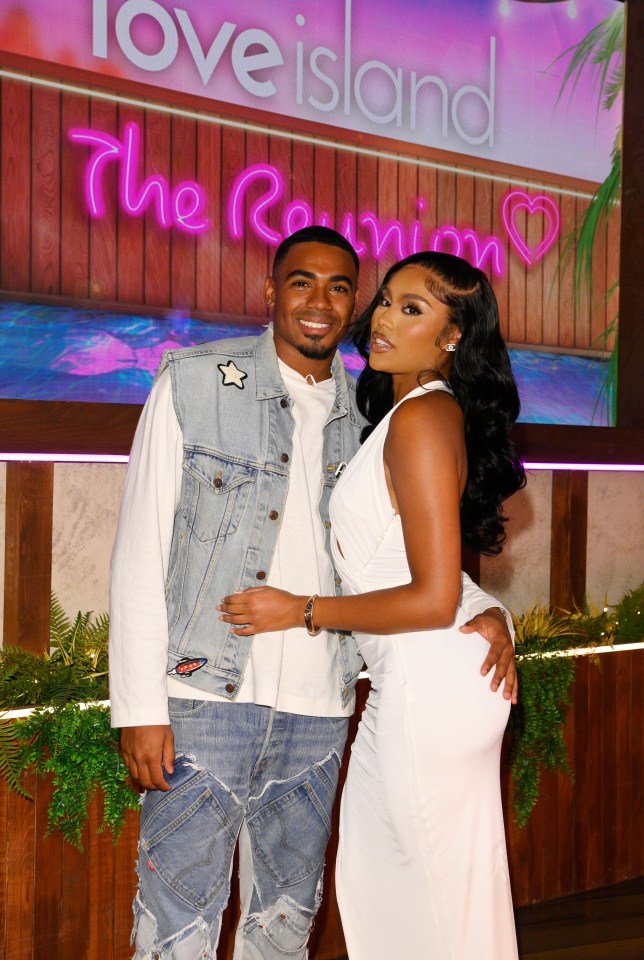 Tyrique Hyde and Ella Thomas at the Love Island: The Reunion.