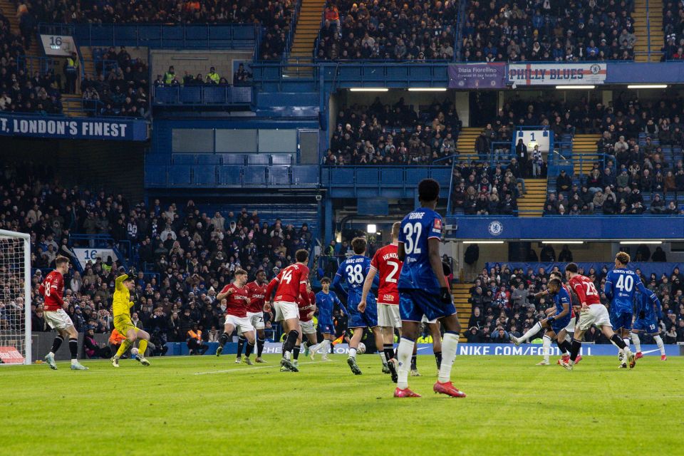 Soccer game at Stamford Bridge.