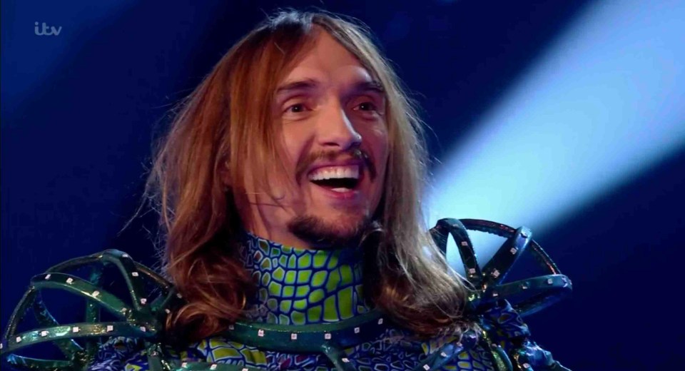 Justin Hawkins unmasked as the Chameleon on The Masked Singer.