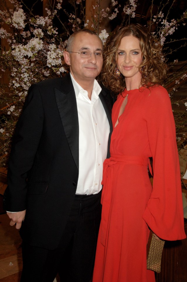 Trinny Woodall and Johnny Elichaoff at a gala banquet.