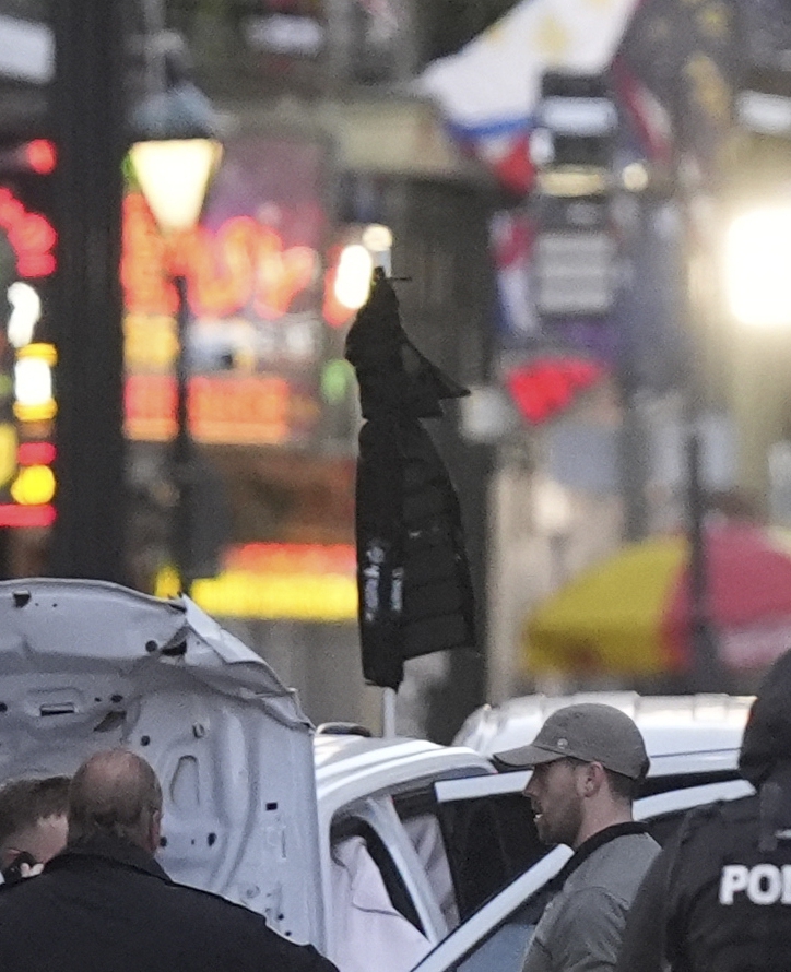 The car was carrying a black ISIS flag on its trailer hitch