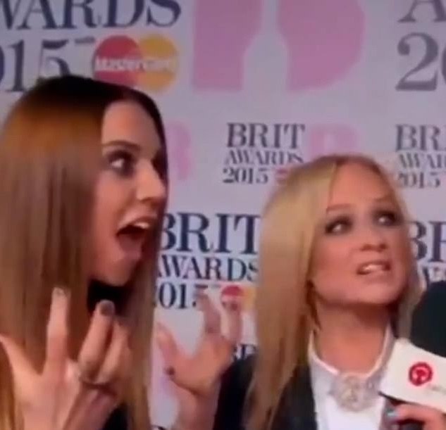 Emma Bunton and another Spice Girl at the 2015 Brit Awards.